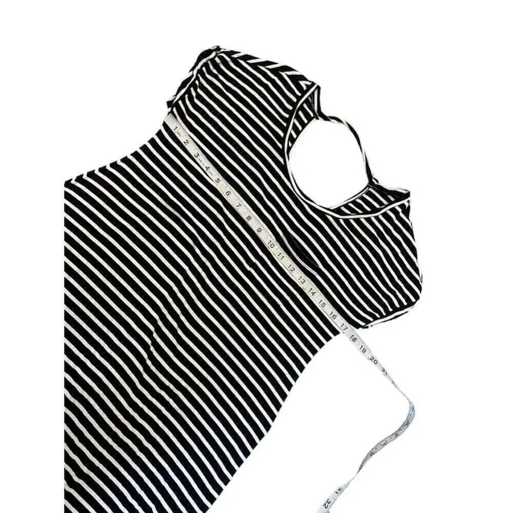 AMERICAN EAGLE Black & White Stripe Scoop Neck Short Sleeve Lightweight Dress XS - Picture 7 of 9